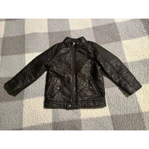 Urban Republic Children’s Faux Leather Motorcycle Jacket 4T Brown Vegan